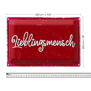 Blechschild Spruch 30x20cm Lieblingsmensch