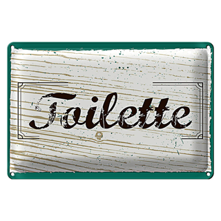 Blechschild Spruch 30x20cm Toilette blau braun