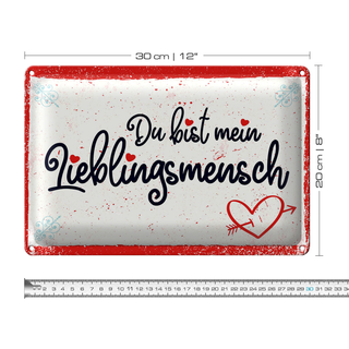 Blechschild Spruch 30x20cm Du bist mein Lieblingsmensch