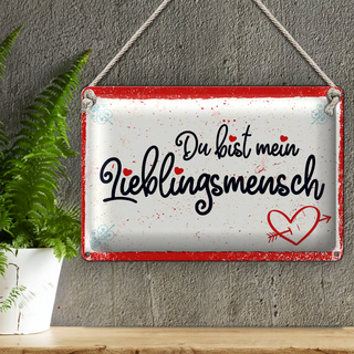 Blechschild Spruch 30x20cm Du bist mein Lieblingsmensch