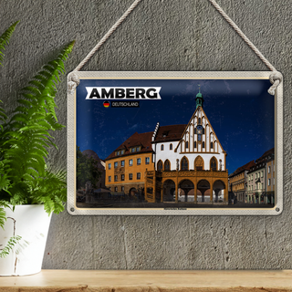 Blechschild Städte Amberg Historisches Rathaus 30x20cm