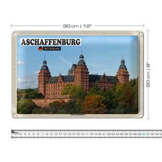 Blechschild Städte Aschaffenburg Schloss Johannisburg 30x20cm
