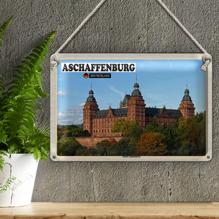 Blechschild Städte Aschaffenburg Schloss Johannisburg 30x20cm