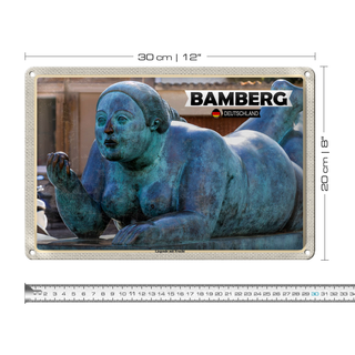 Blechschild Städte Bamberg Liegende mit Frucht 30x20cm