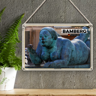 Blechschild Städte Bamberg Liegende mit Frucht 30x20cm
