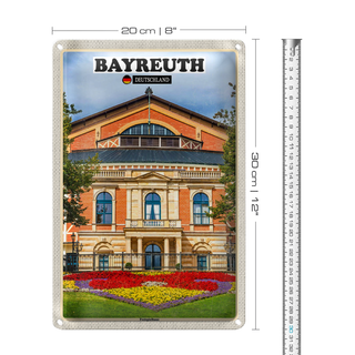 Blechschild Städte Amberg Bayreuth Herrenhaus 20x30cm