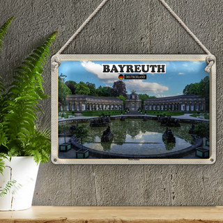 Blechschild Städte Bayreuth Neues Schloss Brunnen 30x20cm