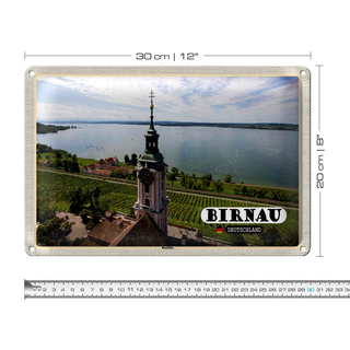 Blechschild Städte Birnau Basilika Kirche Natur 30x20cm