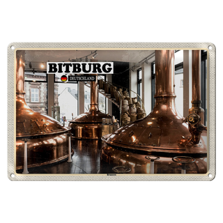 Blechschild Städte Bitburg Brauerei Traditionel 30x20cm