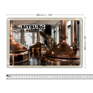 Blechschild Städte Bitburg Brauerei Traditionel 30x20cm