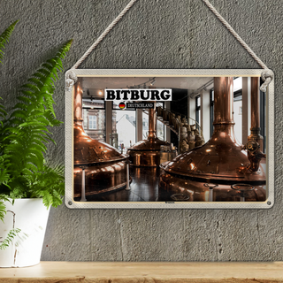 Blechschild Städte Bitburg Brauerei Traditionel 30x20cm