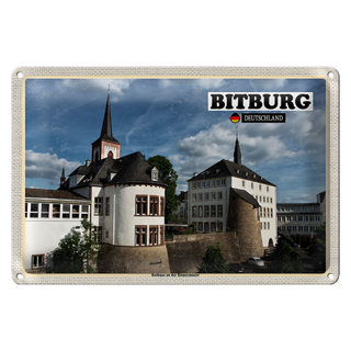 Blechschild Städte Bitburg Rathaus an der Römermauer 30x20cm