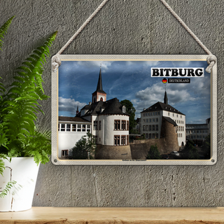 Blechschild Städte Bitburg Rathaus an der Römermauer 30x20cm