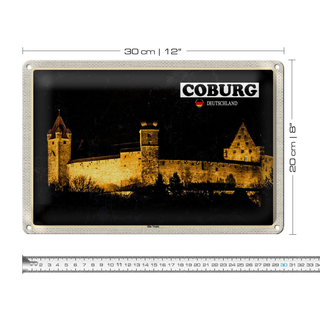 Blechschild Städte Coburg Die Veste Schloss 30x20cm