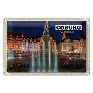 Blechschild Städte Coburg Hofgärten Skulptur 30x20cm