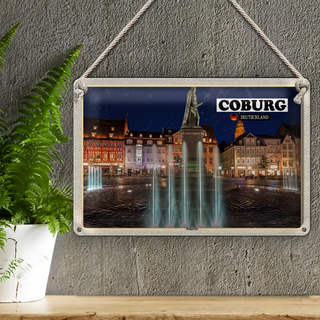 Blechschild Städte Coburg Hofgärten Skulptur 30x20cm