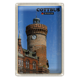 Blechschild Städte Cottbus Spremberger Turm 20x30cm