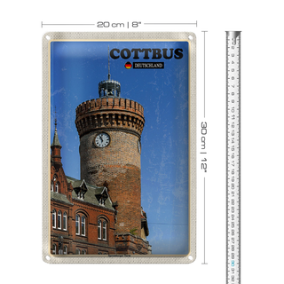 Blechschild Städte Cottbus Spremberger Turm 20x30cm