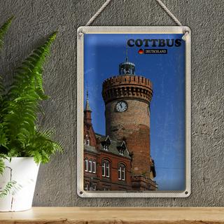 Blechschild Städte Cottbus Spremberger Turm 20x30cm