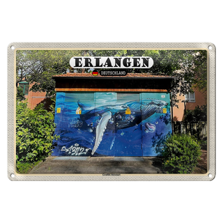 Blechschild Städte Erlagen Graffiti Streetart 30x20cm