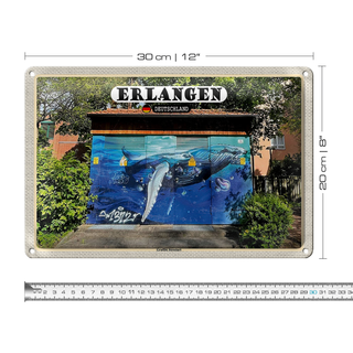 Blechschild Städte Erlagen Graffiti Streetart 30x20cm