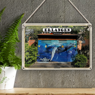 Blechschild Städte Erlagen Graffiti Streetart 30x20cm