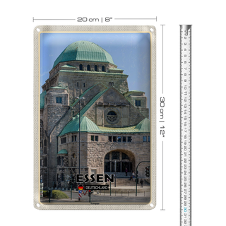 Blechschild Städte Essen Synagoge Architektur Dkeo 20x30cm