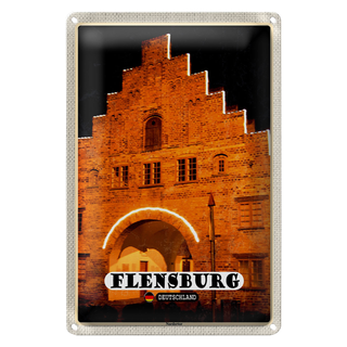 Blechschild Städte Flensburg Nordertor Architektur 20x30cm