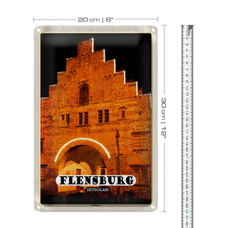 Blechschild Städte Flensburg Nordertor Architektur 20x30cm