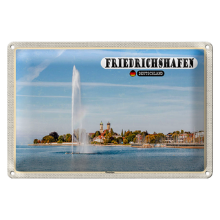 Blechschild Städte Friedrichshafen Fontaine Fluss 30x20cm