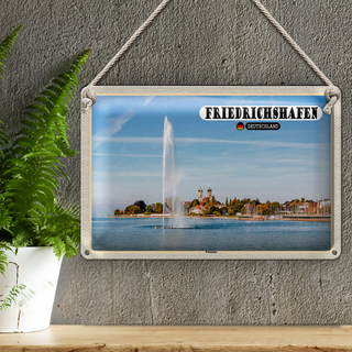 Blechschild Städte Friedrichshafen Fontaine Fluss 30x20cm