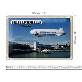 Blechschild Städte Friedrichshafen Zeppellin 30x20cm