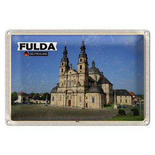 Blechschild Städte Fulda Dom Mittelalter Architekur 30x20cm