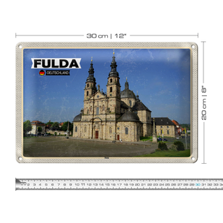 Blechschild Städte Fulda Dom Mittelalter Architekur 30x20cm