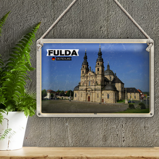 Blechschild Städte Fulda Dom Mittelalter Architekur 30x20cm