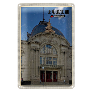 Blechschild Städte Fürth Stadttheater Architektur 20x30cm