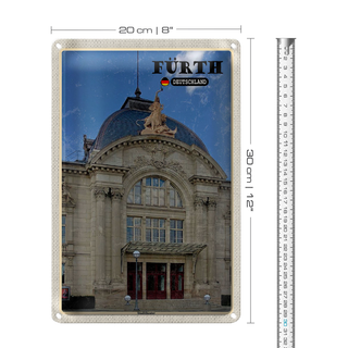 Blechschild Städte Fürth Stadttheater Architektur 20x30cm