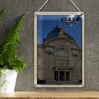 Blechschild Städte Fürth Stadttheater Architektur 20x30cm