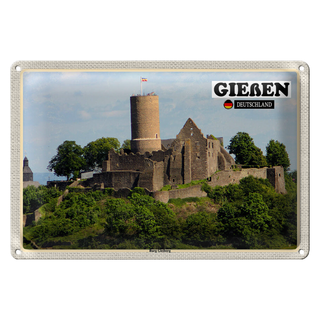 Blechschild Städte Gießen Burg Gleiberg Architektur 30x20cm