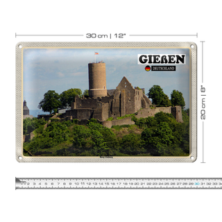 Blechschild Städte Gießen Burg Gleiberg Architektur 30x20cm
