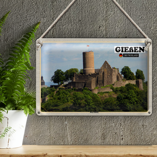 Blechschild Städte Gießen Burg Gleiberg Architektur 30x20cm