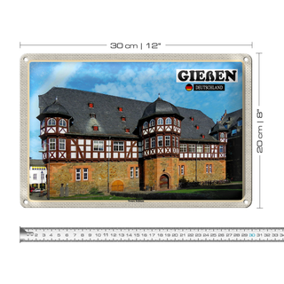 Blechschild Städte Gießen Neues Schloss 30x20cm