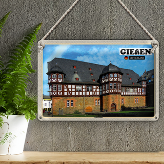 Blechschild Städte Gießen Neues Schloss 30x20cm