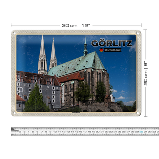 Blechschild Städte Görlitz Peterskirche Städtetrip  30x20cm