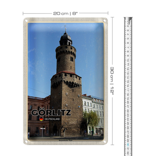 Blechschild Städte Görlitz Reichenbacher Turm 20x30cm