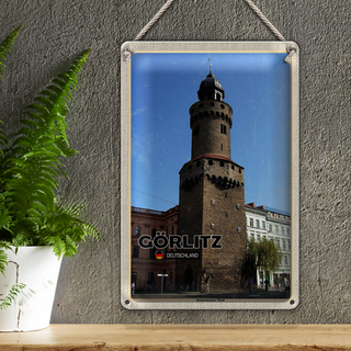 Blechschild Städte Görlitz Reichenbacher Turm 20x30cm