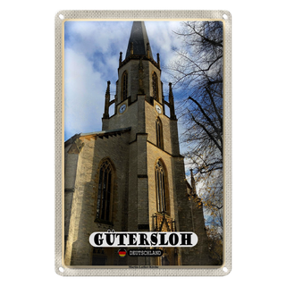 Blechschild Städte Gütersloh Martin-Luther-Kirche 20x30cm