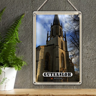 Blechschild Städte Gütersloh Martin-Luther-Kirche 20x30cm