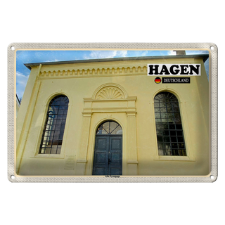 Blechschild Städte Hage Alte Synagoge Architektur 30x20cm