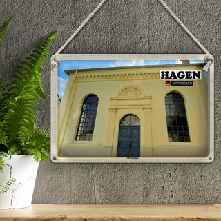 Blechschild Städte Hage Alte Synagoge Architektur 30x20cm